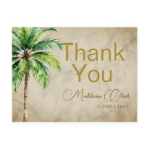 Palmträd Vattenfärg Tropisk Tack 