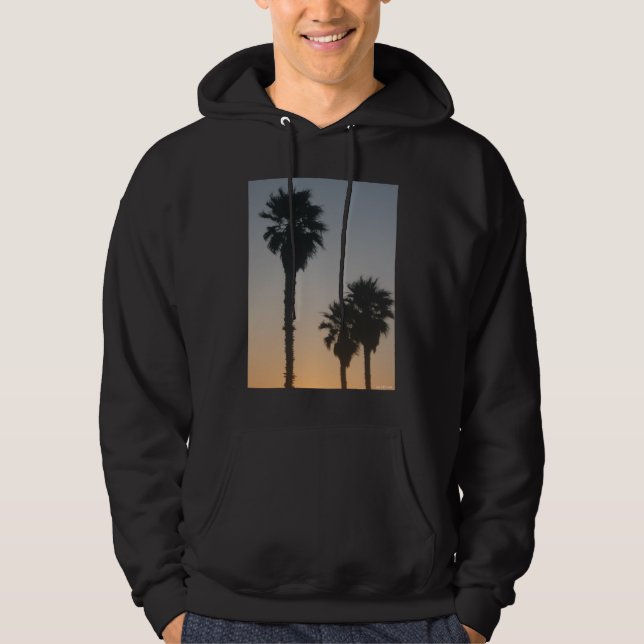 Palmträd vid solnedgång hoodie (Framsida)