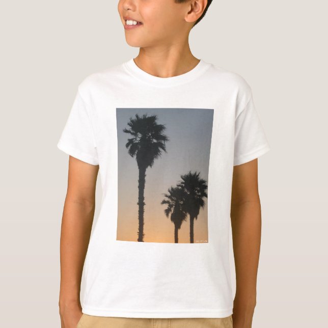 Palmträd vid solnedgång t shirt (Framsida)