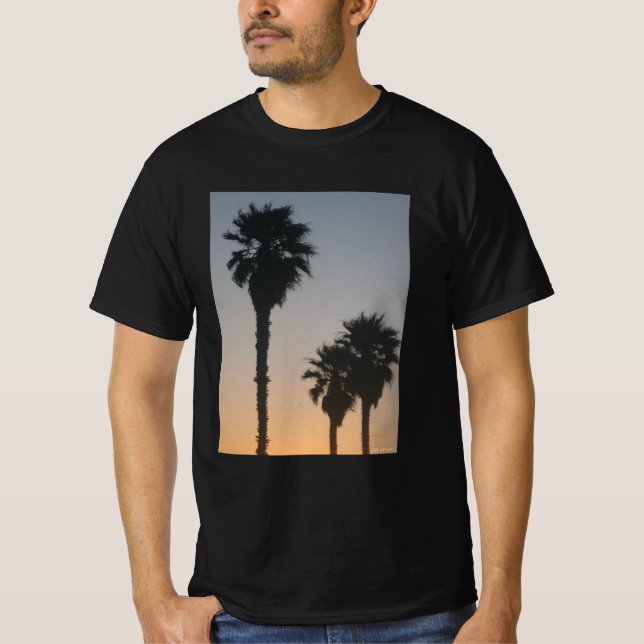 Palmträd vid solnedgång t shirt (Framsida)