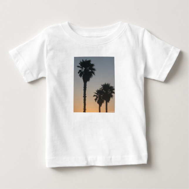 Palmträd vid solnedgång t shirt (Framsida)