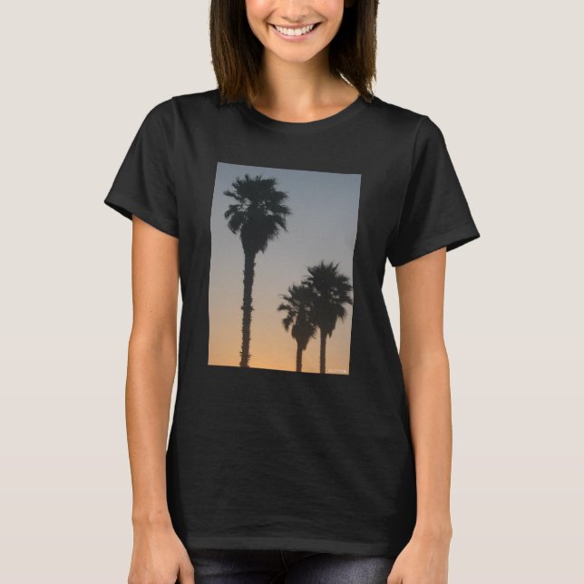 Palmträd vid solnedgång t shirt (Framsida)