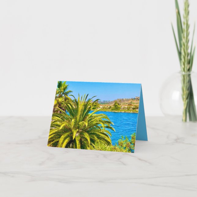 Palmträd vid vattnet Kort (Framsida)
