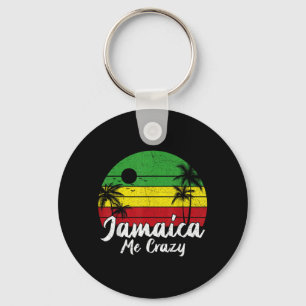 Palmträd Vintage Retro Solnedgång Jamaica Galen Nyckelring
