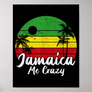 Palmträd Vintage Retro Solnedgång Jamaica Galen Poster