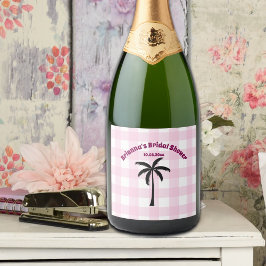 Palmträd Vit Rosa Rutig Bröllopsfest