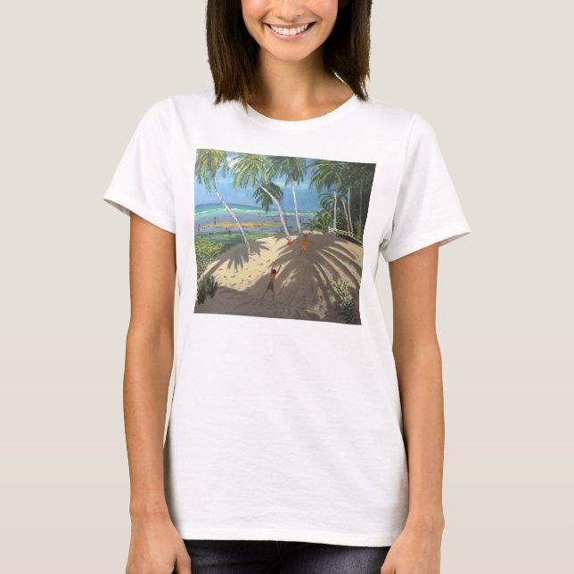 PalmträdClovelly strand Barbados 2013 Tee (Framsida)