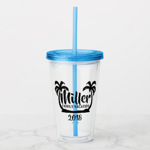 Palmträdfamiljsemester Take Away Mugg