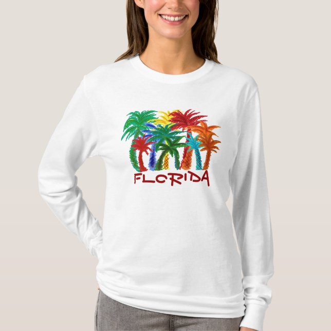 Palmträdhoodie för damer Florida T Shirt (Framsida)