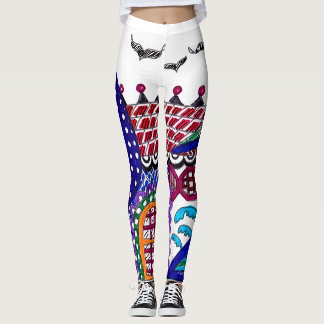 Palmträdhus Leggings (Framsida)