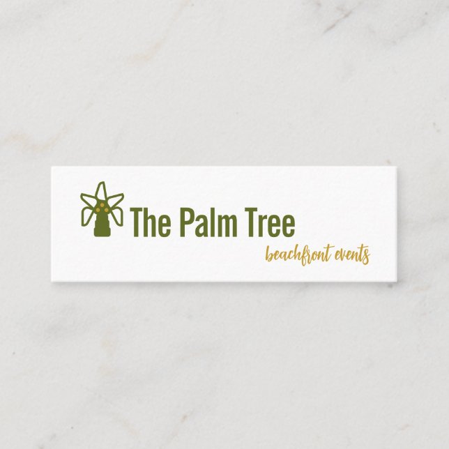 Palmträdlogo | Strandnära evenemang eller kustnära Mini Visitkort (Framsida)