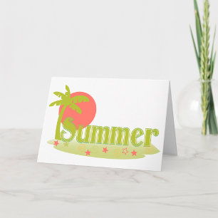 Palmträds sommar med sol och strand kort