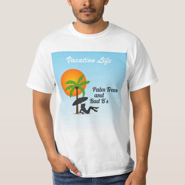 Palmträdsemesterutslagsplats T-shirt (Framsida)