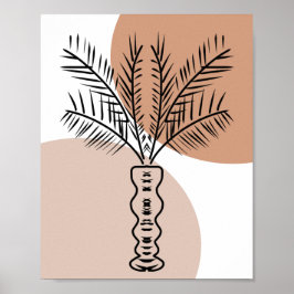 Palmträdslinjer Handritade Konstformer Poster