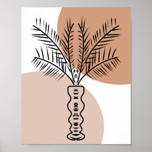 Palmträdslinjer Handritade Konstformer Poster