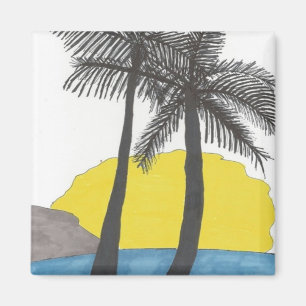 Palmträdsoluppgång Magnet