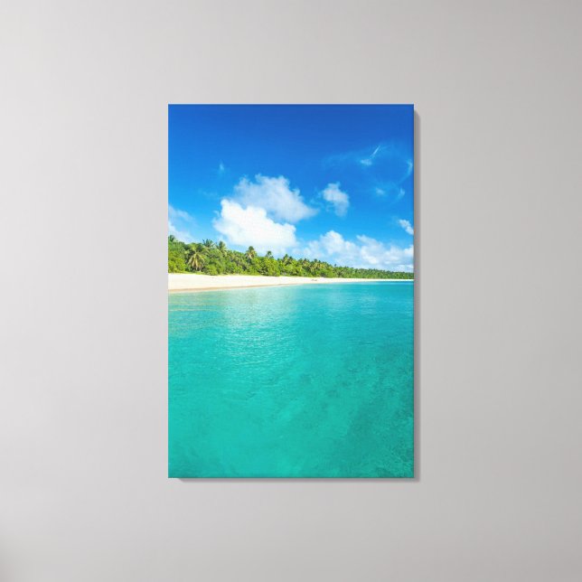 Palmträdssäumad strand, Tonga Canvastryck (Framsida)
