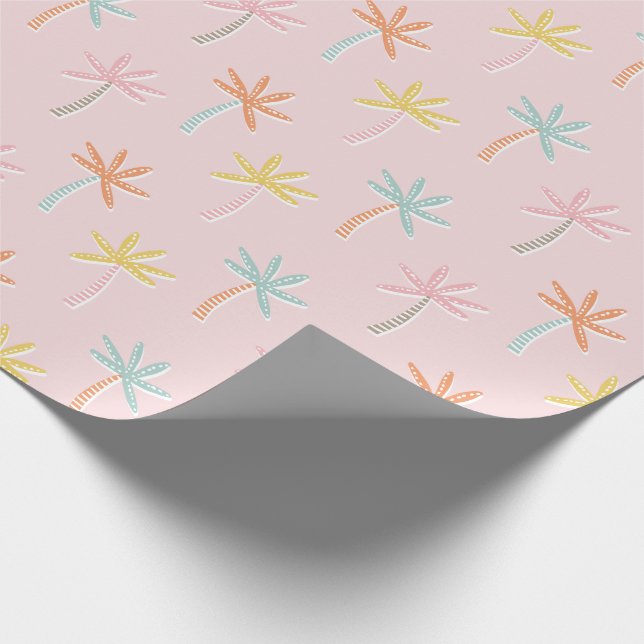 Palmtree Cute Rosa Presentpapper (Hörn)