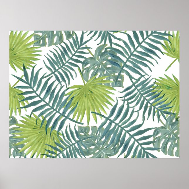 Palmtree fronds målning hawaiiansk poster (Framsidan)