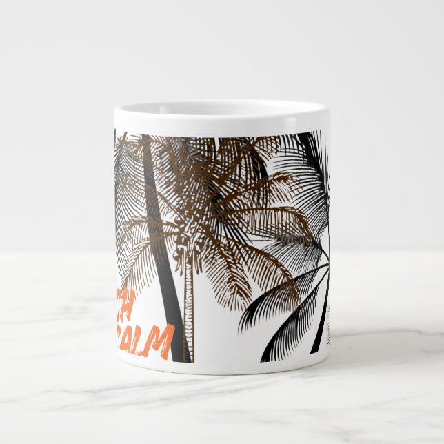 Palmtree Motivation Art – Helt Anpassningsbar Jumbo Mugg (Framsidan)