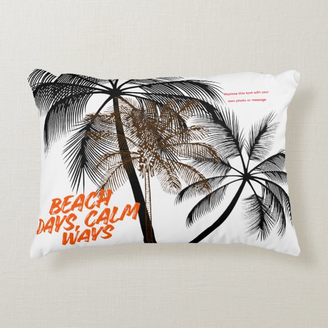 Palmtree Motivation Art – Helt Anpassningsbar Prydnadskudde (Framsidan)