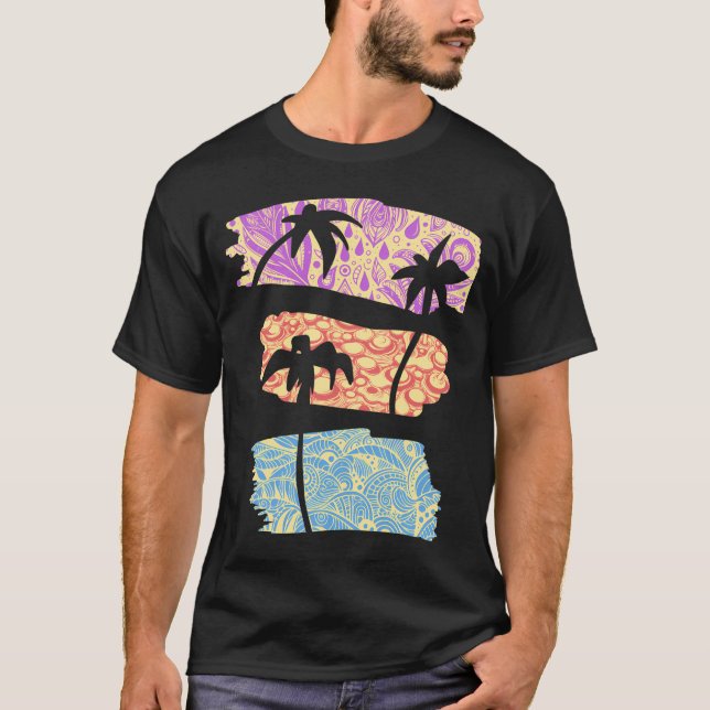 Palmtree Paintpenslar T Shirt (Framsida)