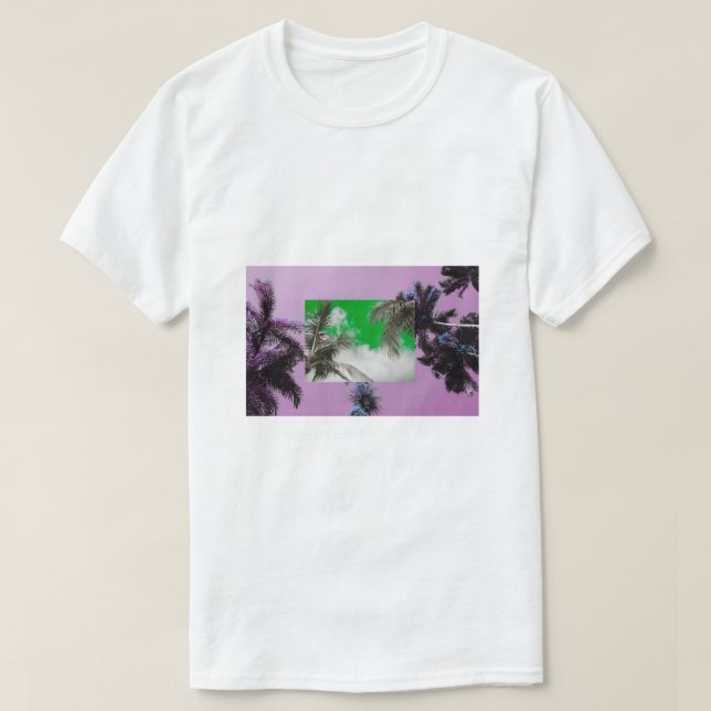 Palmtree Sky Bild - Tropisk Paradis  T Shirt (Design framsida)