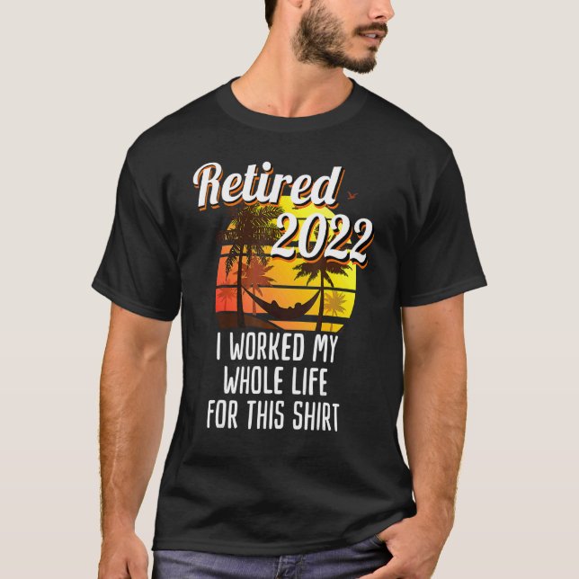 Palmtree Sunset Pension 2022 Manar & Womens T Shirt (Framsida)