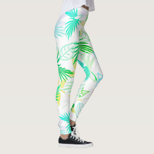 Palmtreeblad Tropiskt Mönster Leggings