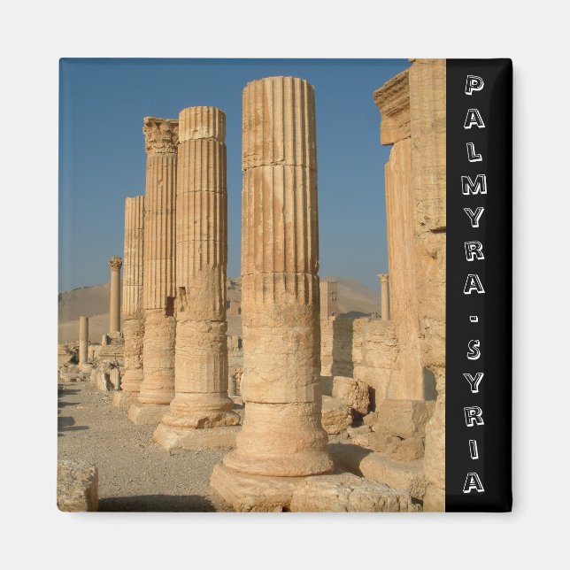 Palmyra, Bell Temple, Syrien nr 3 (Fridge Magnet) Magnet (Framsidan)