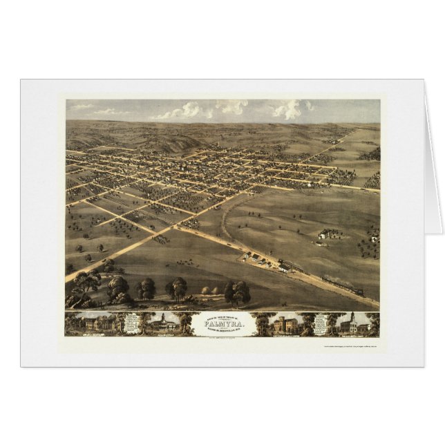 Palmyra panorama- karta för MO - 1869 Hälsningskort (Framsidan Horizontal)
