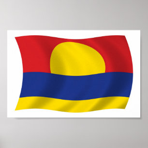 Palmyraatollen Flagga Affischtryck Poster