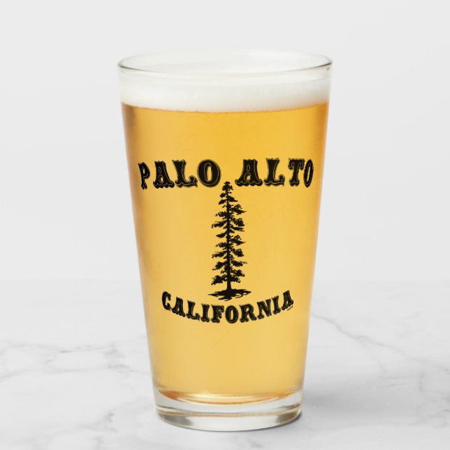 Palo Alto California Beer Glass Glaskopp (Framsida fylld)
