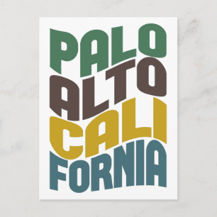 Palo Alto Kalifornien Retro Wave Vykort