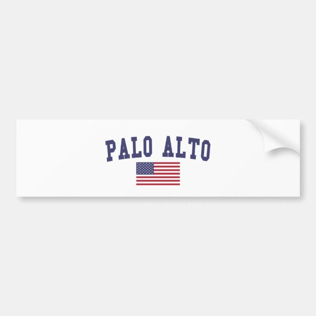 Palo Alto US Flagga Bildekal (Framsidan)