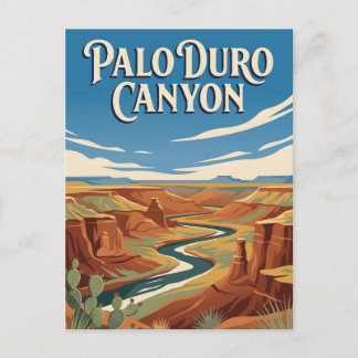 Palo Duro Canyon Texas Röd Klippa Vintage Affisch Vykort