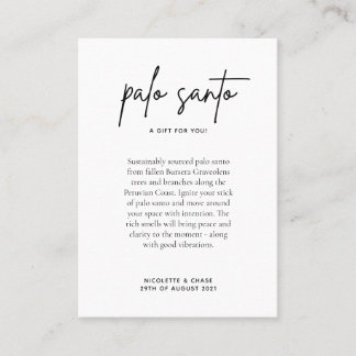 Palo Santo Bröllopsgåva Platskort Placeringskort