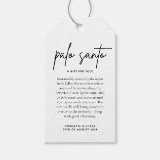 Palo Santo Wedding Favor Card Presentetikett