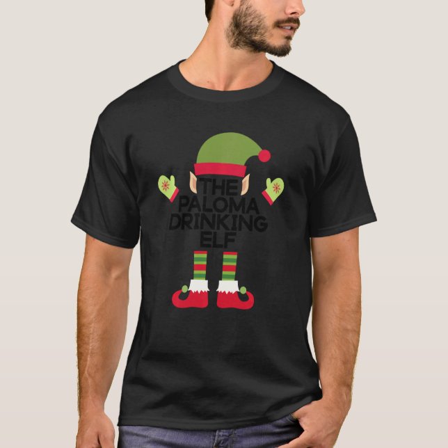 Paloma dricker Elf Funny jul Tequila T Shirt (Framsida)