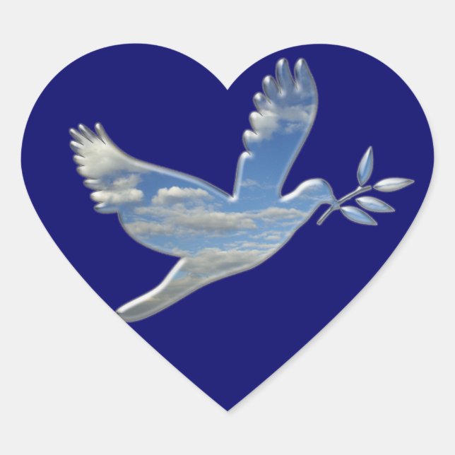 paloma hjärtformat klistermärke (Framsida)