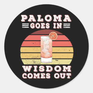 Paloma kommer ut på ett klokt sätt runt klistermärke