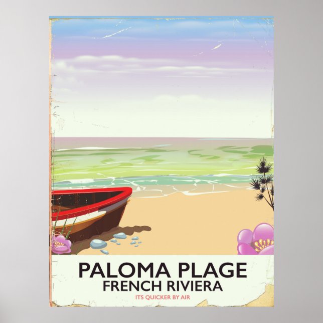 Paloma Plage, Fransk Riviera-reseaffisch Poster (Framsidan)