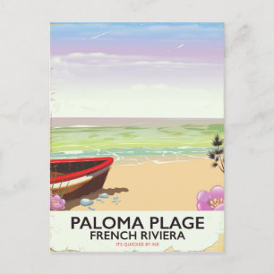 Paloma Plage, Fransk Riviera-reseaffisch Vykort