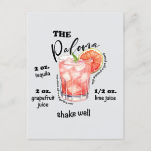 Paloma Recipe Cocktail Mixology Art Vykort