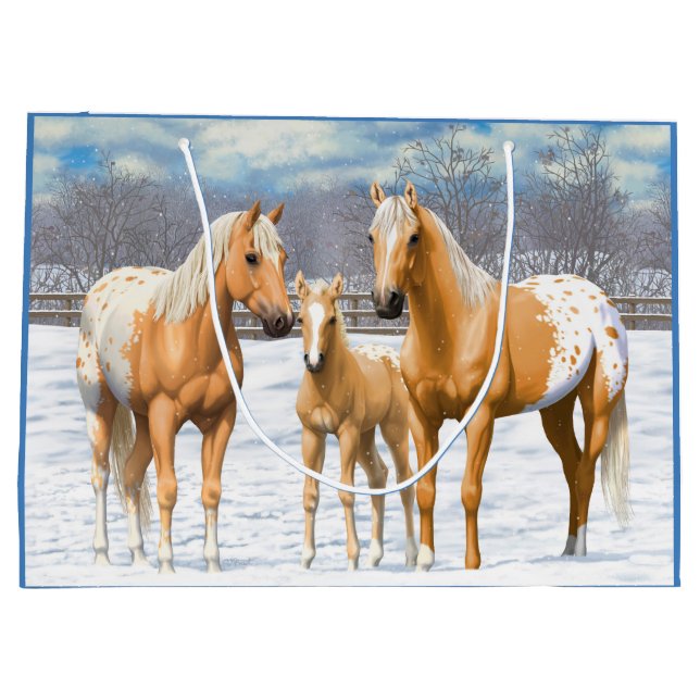Palomino Appaloosa-hästar i Snö (Baksidan)