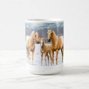 Palomino Appaloosa-hästar i Snö Kaffemugg