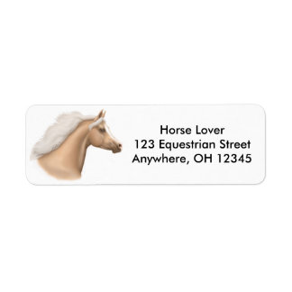 Palomino Arabian Horse Label Returadress Etikett
