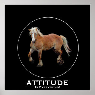 Palomino Belgium Draft Horse ATTITUDE Poster