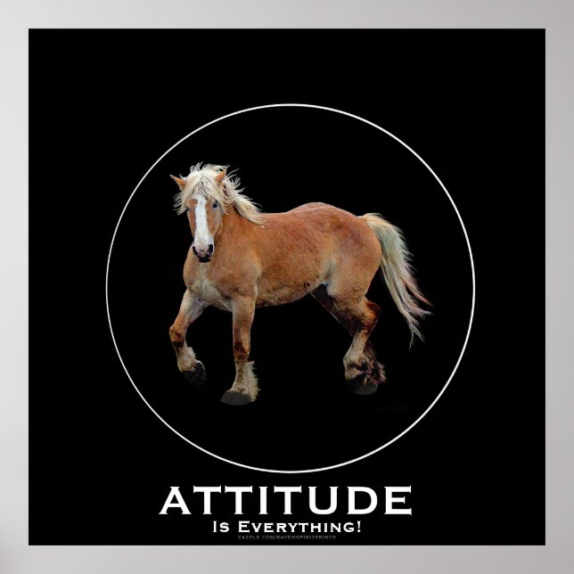 Palomino Belgium Draft Horse ATTITUDE Poster (Framsidan)