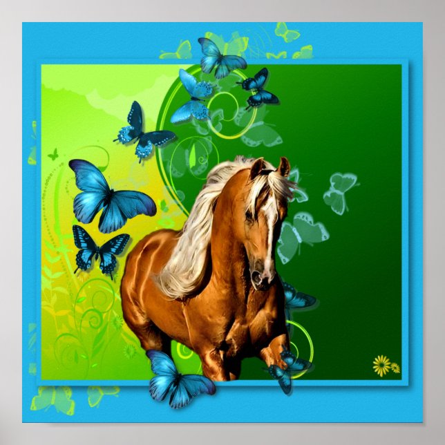 Palomino & Butterflies Poster (Framsidan)